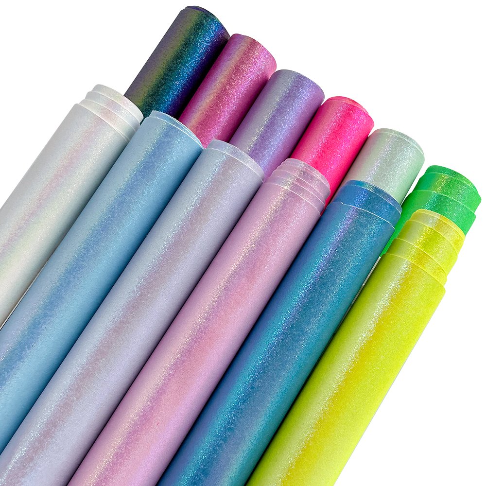 Factory Outlet Glitter Colored Ribbon Design Synthetic Artificial Fabric Leather Roll Shiny Leatherette Material For Upholstery