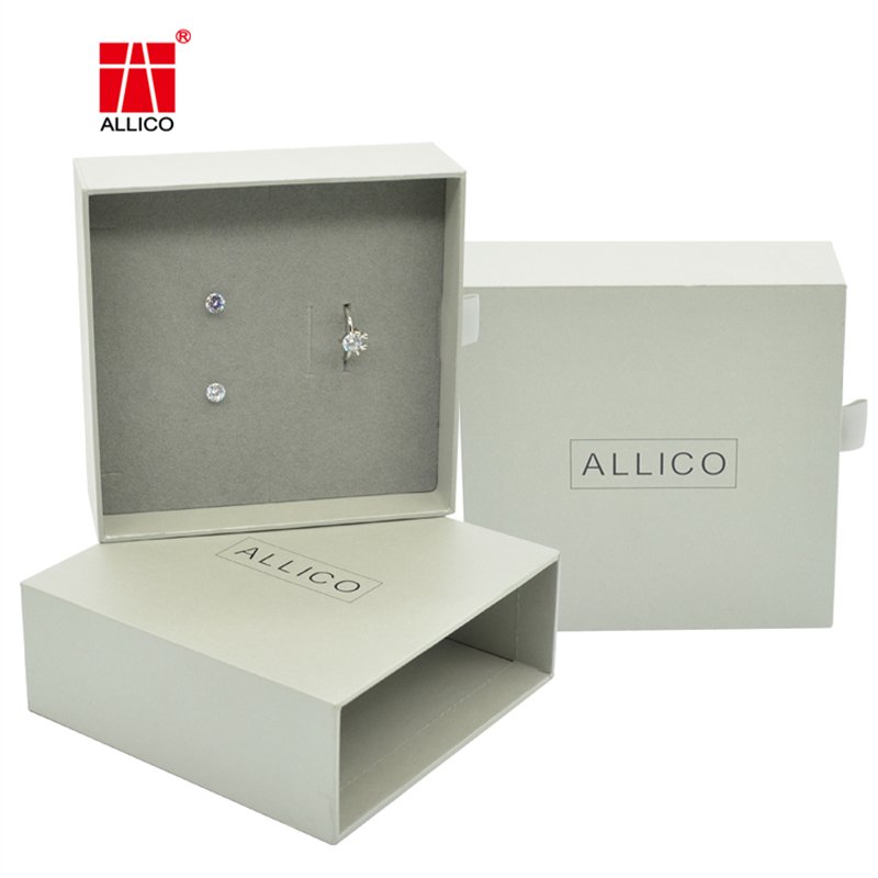 Custom Logo Jewellery Packaging Boxes Jewelry White Drawer Paper Box Gift Sliding Jewelry Packaging Boxes With Jewelry Paper Bag