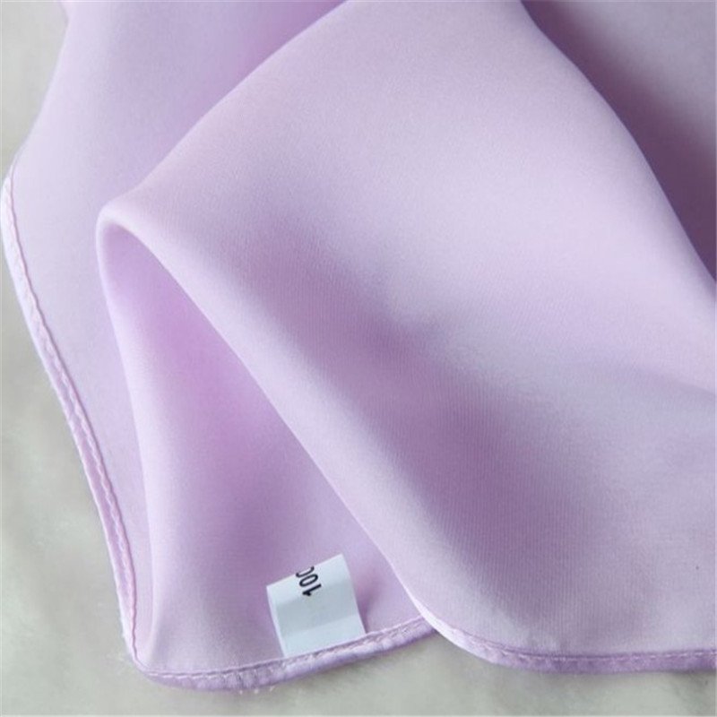 Original Trendy Plain Dyeing Holiday Elegant 100% Pure Silk Natural Safe Silk Handkerchief Square Soft Feeling