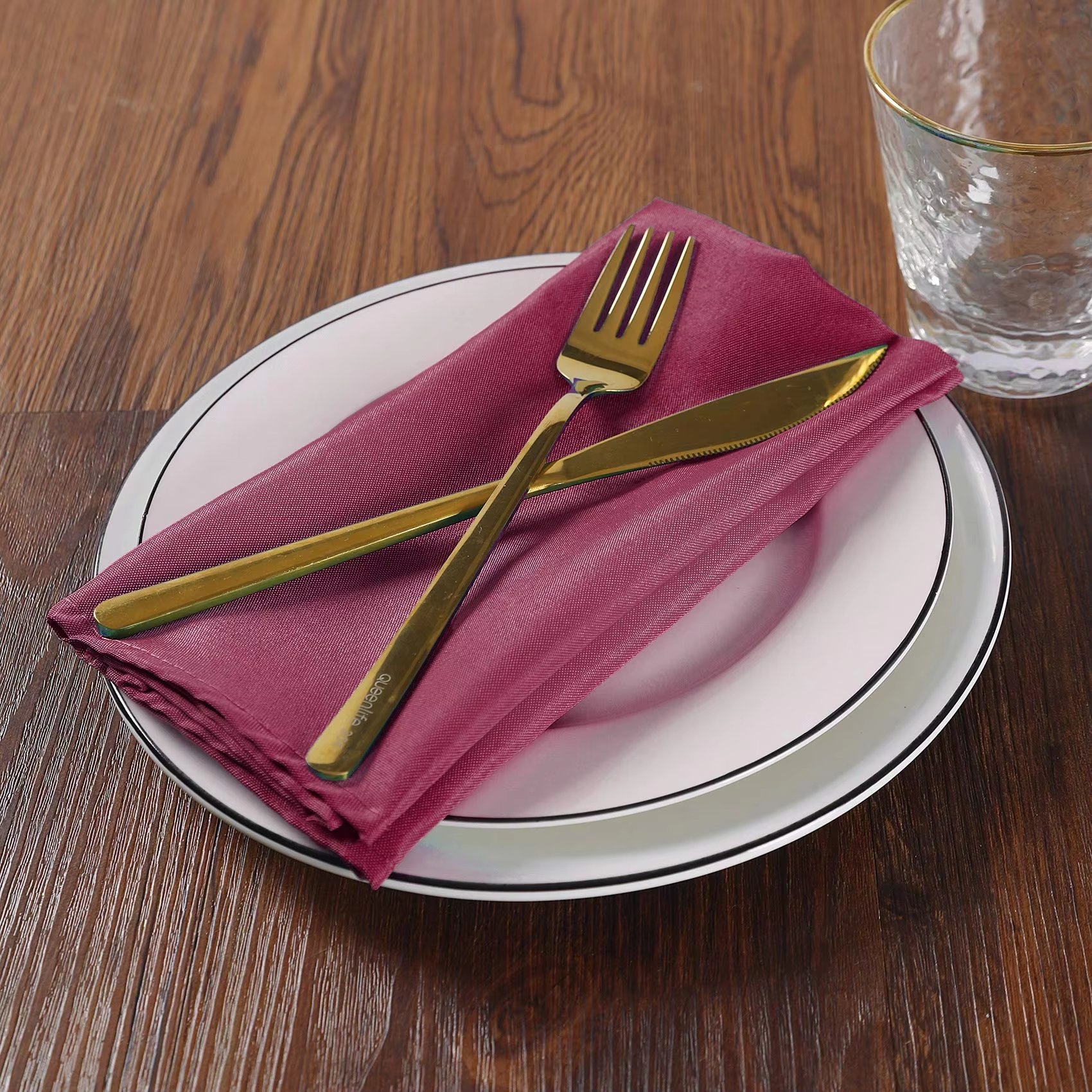 20 Inches Soft Handkerchief Reusable Stain-Resistant Personalized Napkin Wedding Luxury Decoration Red Dinner Napkins
