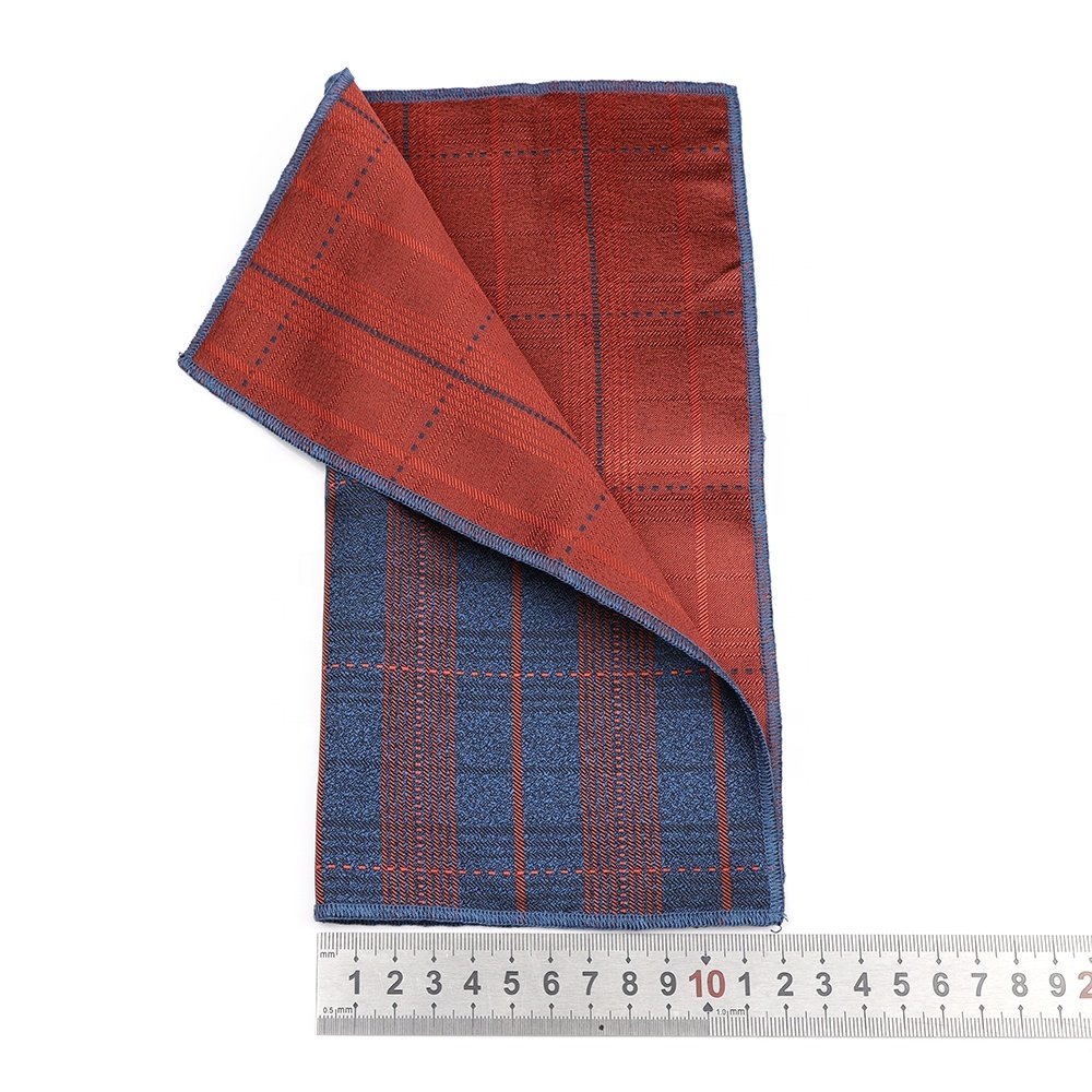 Fashion Flowers Striped Plaid Dot 24cm Pocket Square Polyester Handkerchief Brown Khaki Wedding Party Suit Men Gift Accessory