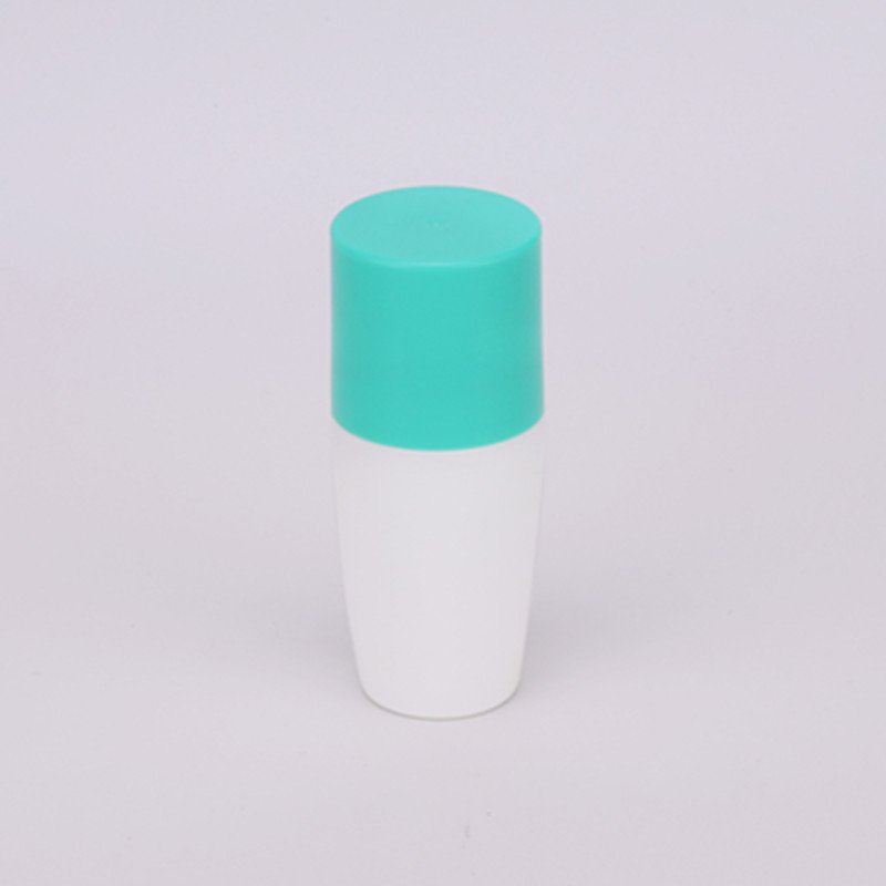 Plastic Colorful deodorant container 50ml roll on bottle with plastic roller ball
