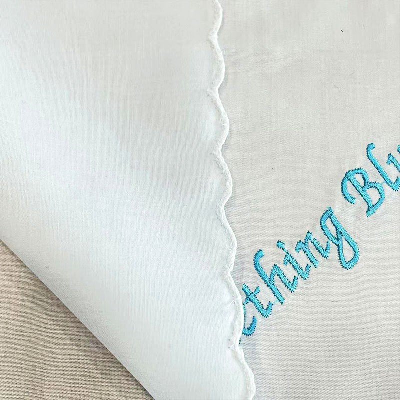 wholesale customized Embroidered Ladies Cotton White Pocket Square Handkerchief Jacquard Style