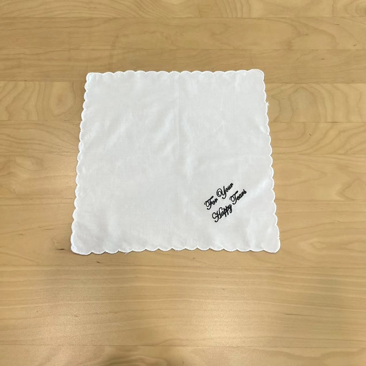 wholesale customized Embroidered Ladies Cotton White Pocket Square Handkerchief Jacquard Style