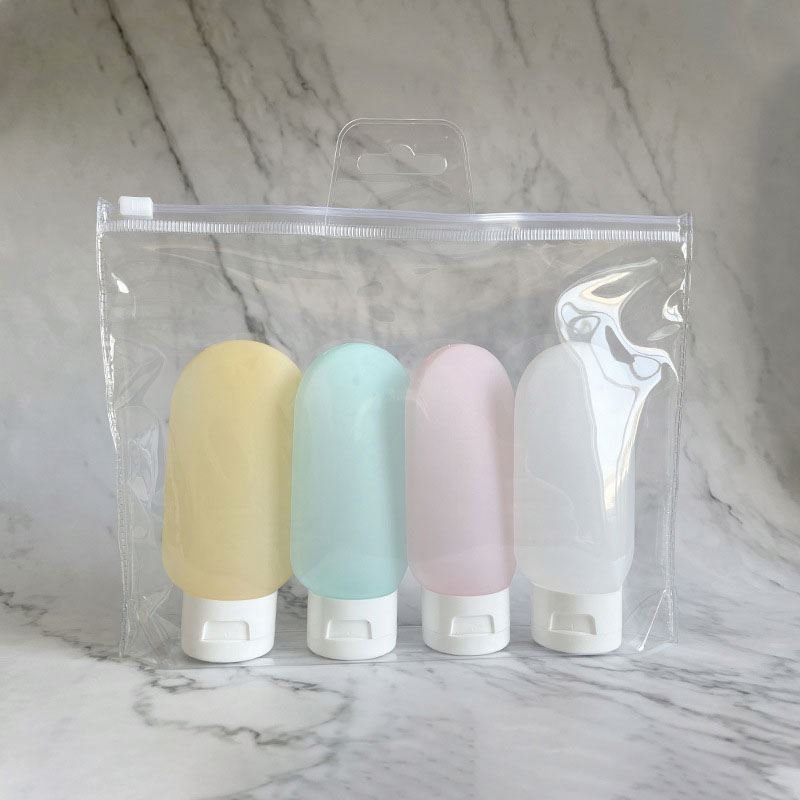 Portable Silicone Travel Bottle Set Empty Cosmetic Squeeze Shampoo Bottle With Leak Proof Lid