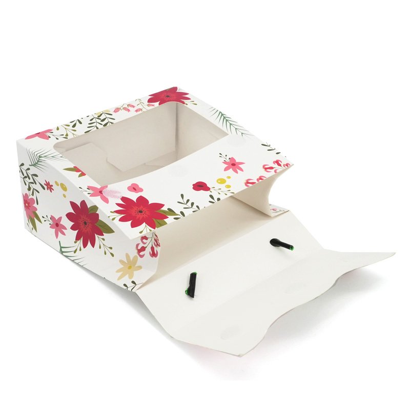 Shanghai Factory Custom High-Quality Paper Box White Card Box with Rosy Printing with Ribbon for Cosmetic/Skincare for Christmas