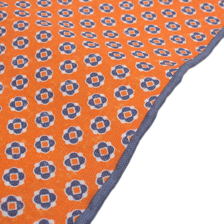YAZHUO Custom 100% Cotton Handkerchiefs Suit Accessories Cotton Orange Blue Pocket Square Handkerchiefs