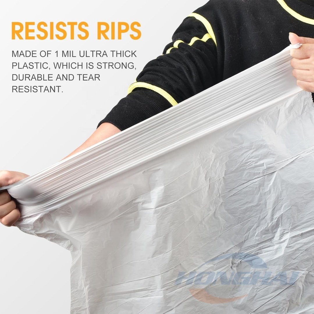 8 Gallon Plastic Medium Drawstring Trash Bags Garbage Bags,White Unscented Ultra Thick Trash Can Liner,Tie String Garbage Bag