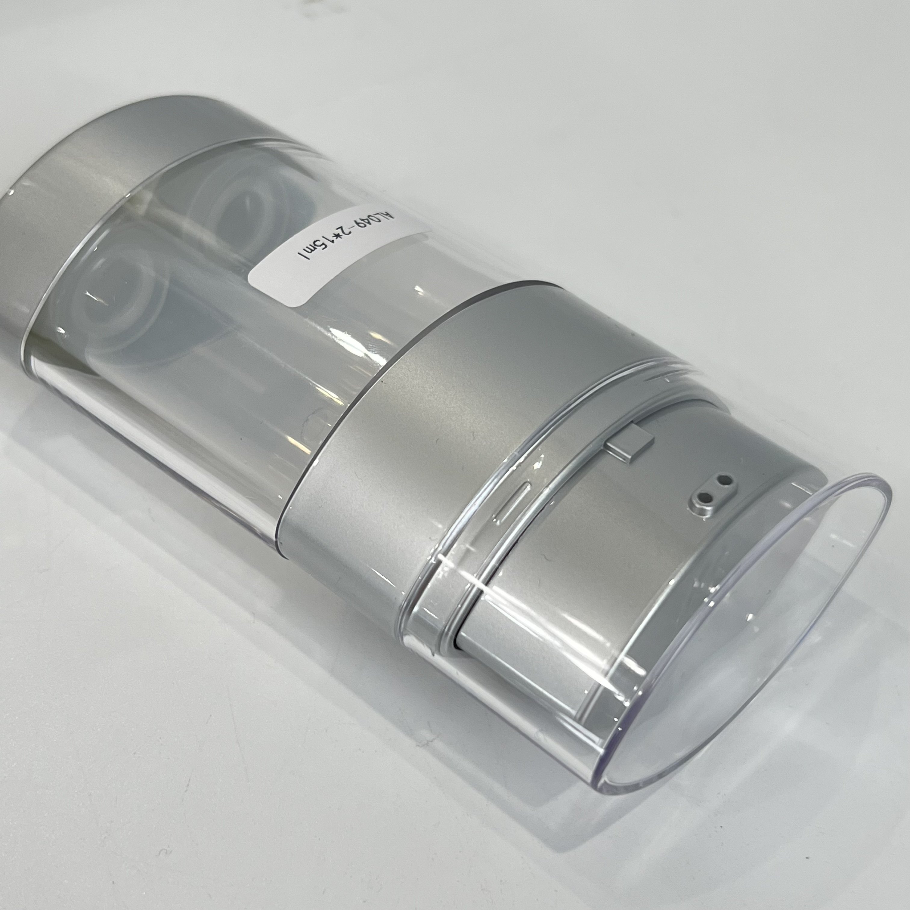 Recycled cosmetic packaging lotion serum dual chamber acrylic airless bottle 2*20ml 2*15ml