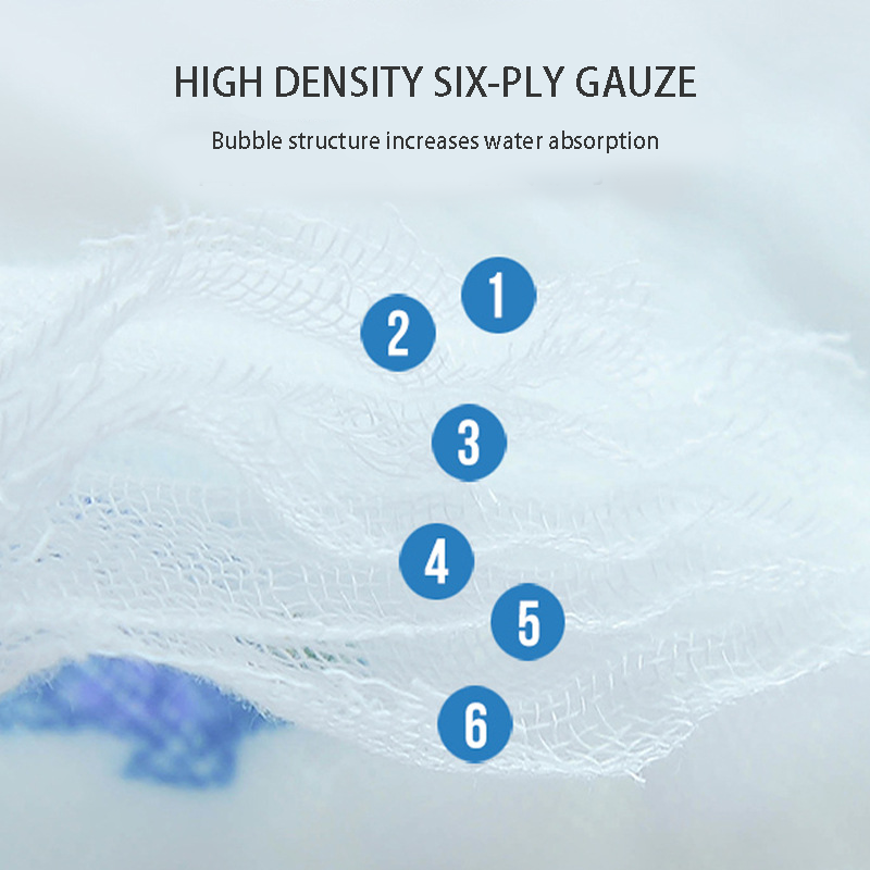 Printed Gauze Handkerchief Cotton Baby Small Square Handkerchief Baby Muslin Saliva Towel