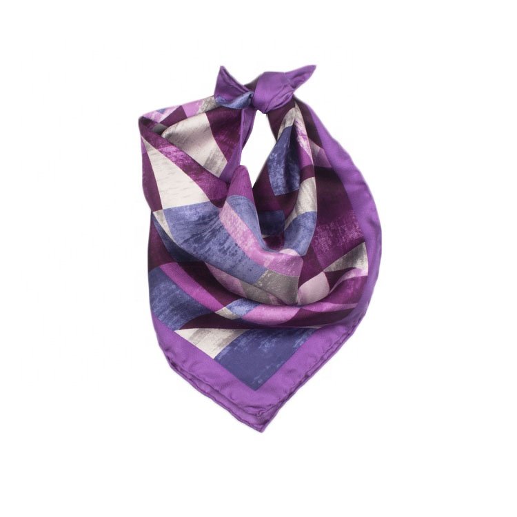 Custom New Design Handkerchief Printed Plaid Hanky Pocket Square Mens 100%Polyester Handkerchief
