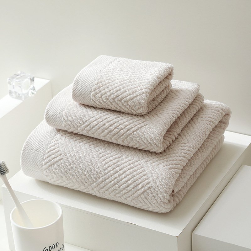 Hot Selling Plain Color Hotel Absorbent Towels Three Piece Set, Home Bathroom Towels, Bath Towels, Handkerchief Sets