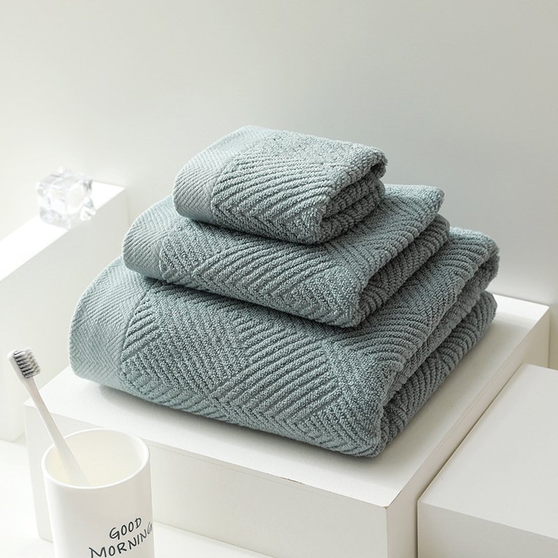 Hot Selling Plain Color Hotel Absorbent Towels Three Piece Set, Home Bathroom Towels, Bath Towels, Handkerchief Sets