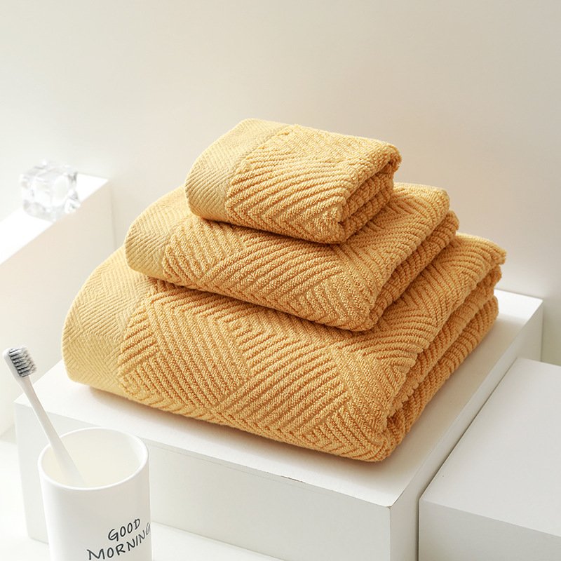 Hot Selling Plain Color Hotel Absorbent Towels Three Piece Set, Home Bathroom Towels, Bath Towels, Handkerchief Sets
