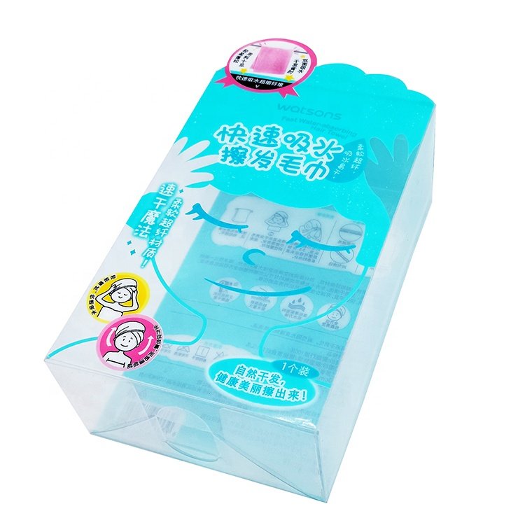 Customized plastic PET Clear Box Supplier in China , Transparent Plastic Box Package for small towel