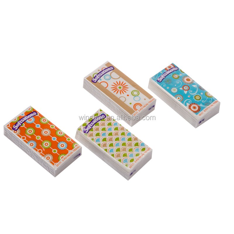 100% virgin 10sheets pulp 2ply fine perfumed white fold mini pocket facial tissue paper pack
