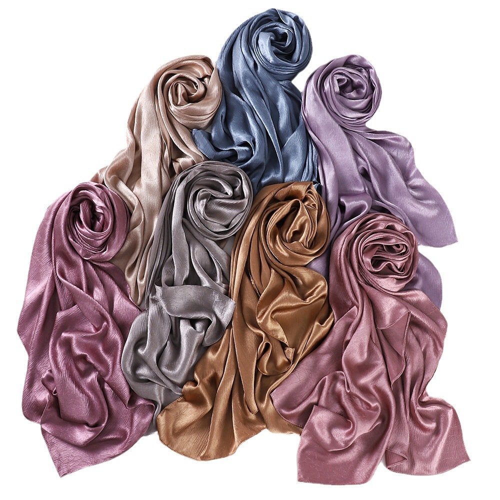 Malaysia new simulation silk silk silk long scarf women's shawl cover head scarf