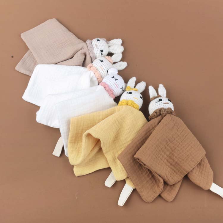 Wholesale Price Baby Soothing Towel Organic Cotton Sleeping Cuddle Toy Security Comforter Blanket