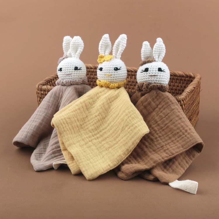 Wholesale Price Baby Soothing Towel Organic Cotton Sleeping Cuddle Toy Security Comforter Blanket