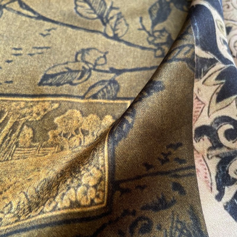 Custom silk bandana square head scarf handkerchief custom print