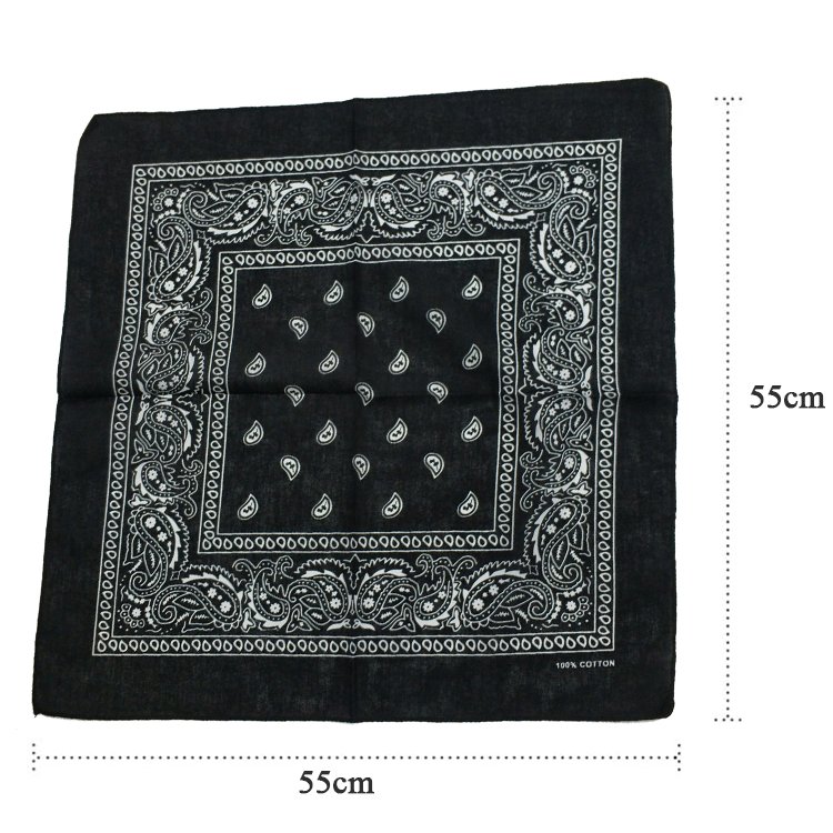 FUBU Multi Colors Headwear 55cm 100% Cotton Bandana Double Side printing large Handkerchief Support to Custom design bobby banda
