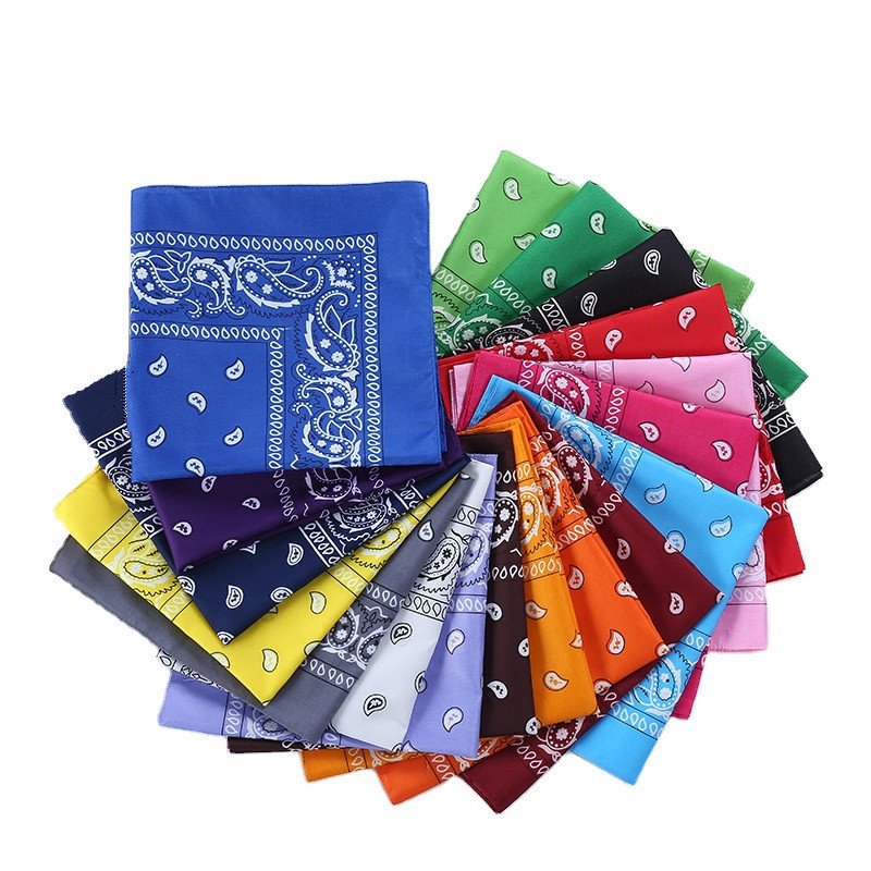 FUBU Multi Colors Headwear 55cm 100% Cotton Bandana Double Side printing large Handkerchief Support to Custom design bobby banda