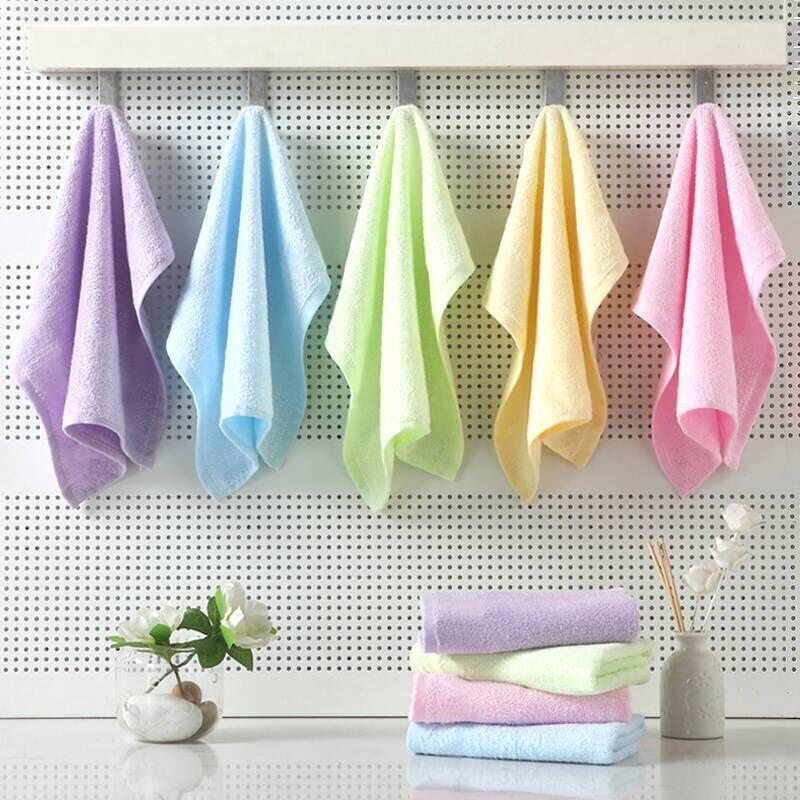Bamboo charcoal fiber small square towel for children soft and absorbent