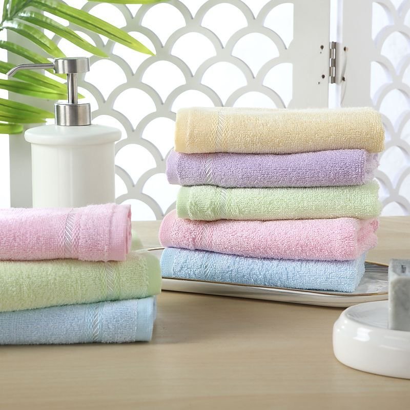 Bamboo charcoal fiber small square towel for children soft and absorbent