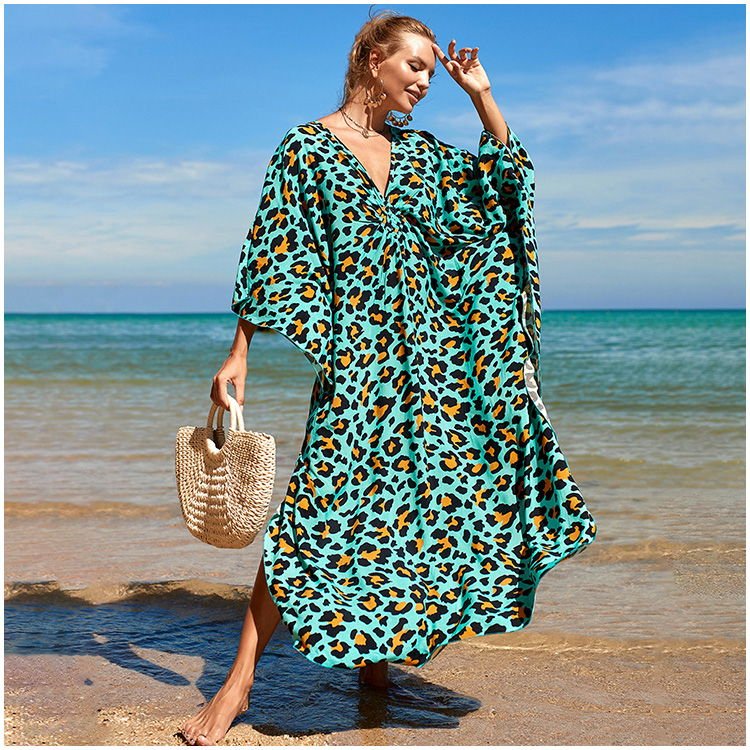 Kimono Beach Wholesale Women Beautiful Animal Print Tunics Robe de Plage Spa and Beach Kimono for Swimwear Cover
