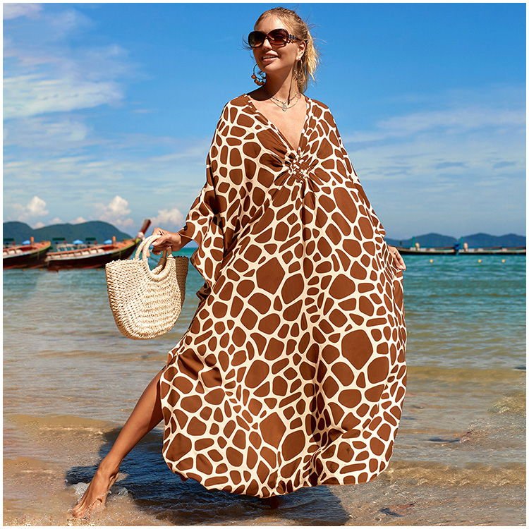 Kimono Beach Wholesale Women Beautiful Animal Print Tunics Robe de Plage Spa and Beach Kimono for Swimwear Cover