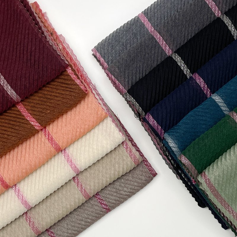 Wholesale islamic custom shimmer stripes voile viscose turbans hijabs musulman veil satin head scarf chiffon shawls for women