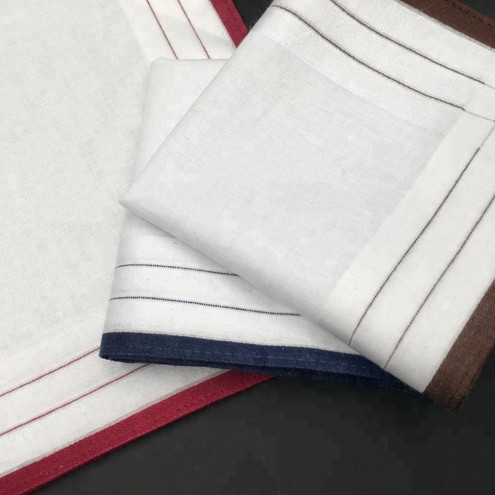 High quality wholesale 100% soft organic cotton woven light grey pocket square custom printed design woven handkerchief for men