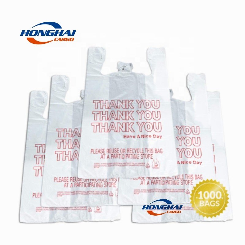 HDPE T-shirt Plastic Shopping Handle Bag Packaging Grocery Plastic Bag