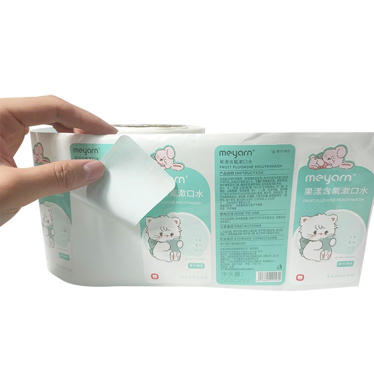 Custom Waterproof Packaging Stickers for Mouthwashes Cosmetic Bottle Label Stickers