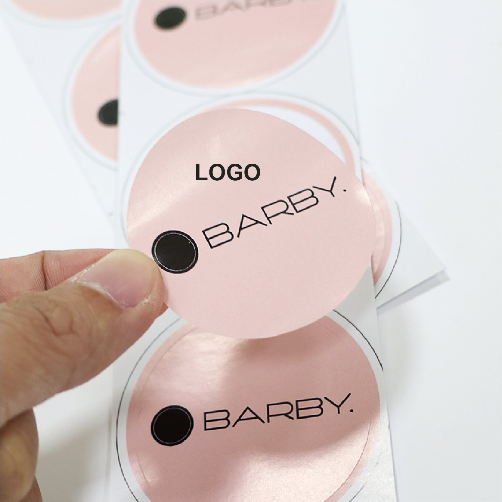 Makeup Custom Logo Waterproof adhesive labels Round Sticker PVC Transparent decorative Packaging Label Sticker