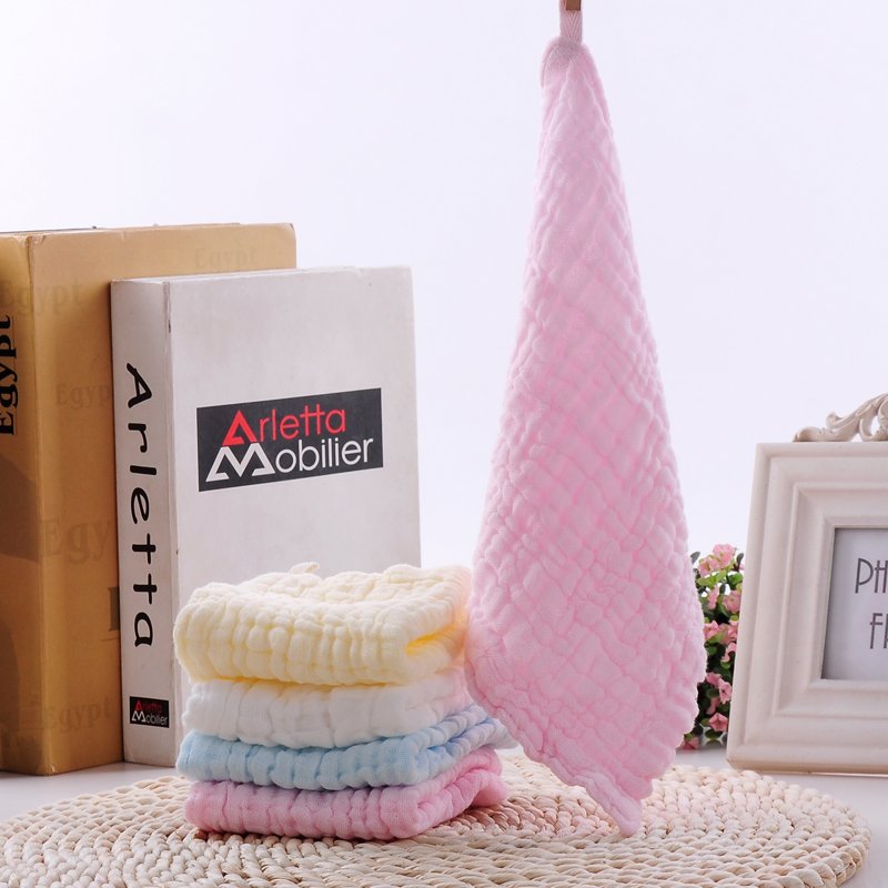 baby saliva towel, feeding towel, soft cartoon baby handkerchief, 6-layer cotton gauze square towel