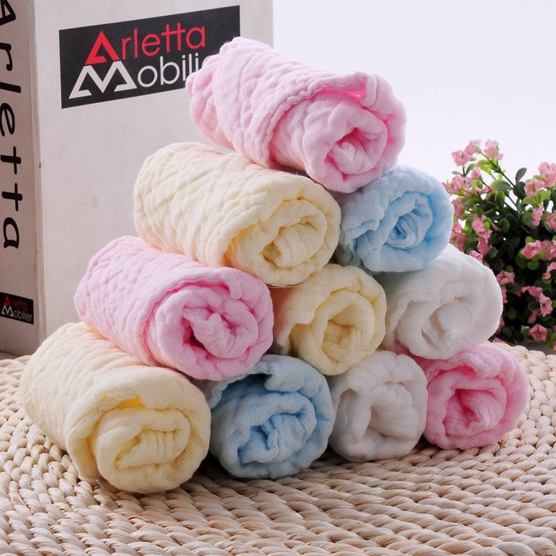 baby saliva towel, feeding towel, soft cartoon baby handkerchief, 6-layer cotton gauze square towel