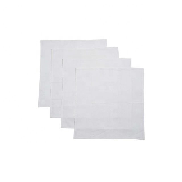 Floral Embroidered 30-50cm 100% Cotton Thick White Table Handkerchief Cloth Fabric Napkin For Banquet Wedding Party Event Decor