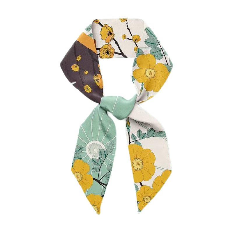 custom print bandana scarf 55*55cm polyester silky handkerchief for ladies