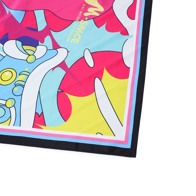custom print bandana scarf 55*55cm polyester silky handkerchief for ladies
