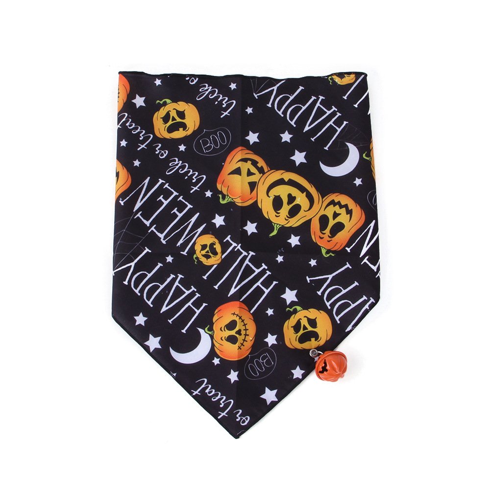 Halloween Dog Bandana Pet Halloween Bandana Pumpkin Ghost Witch Print Dog Puppy Pet Triangle Bibs Scarf