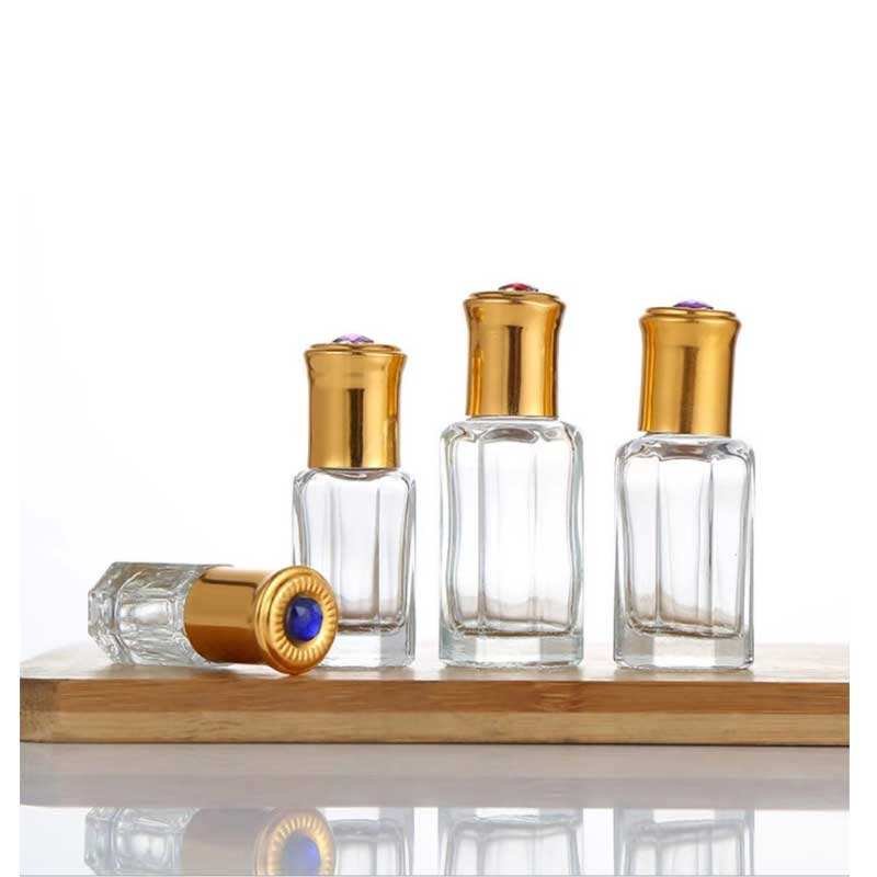 New Design Arabic Thick Base 3ml 6ml 12ml Attar Glass Oud Oil Perfume Tola Bottles With Zamak Cap
