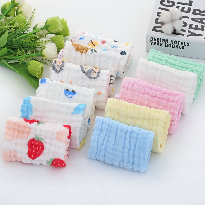 Newborn 6 layer Muslin Gauze Baby Wash Cloth Face Towels Soft 100% Cotton Baby Organic Face Towel