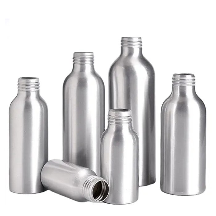 Empty 100ml 150ml 200ml 250ml 300ml 500ml 1Aluminum Bottles With Aluminum Screw Lid Caps Empty Lotion Bottle Metal Bottle