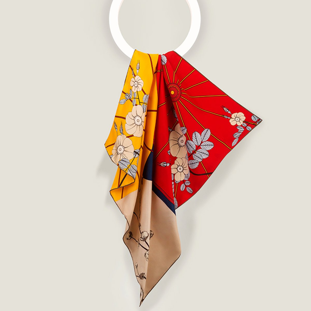 Wholesale 2023 WJ1026-314 fashion silk headscarf high quality small pure silk printed square handkerchief