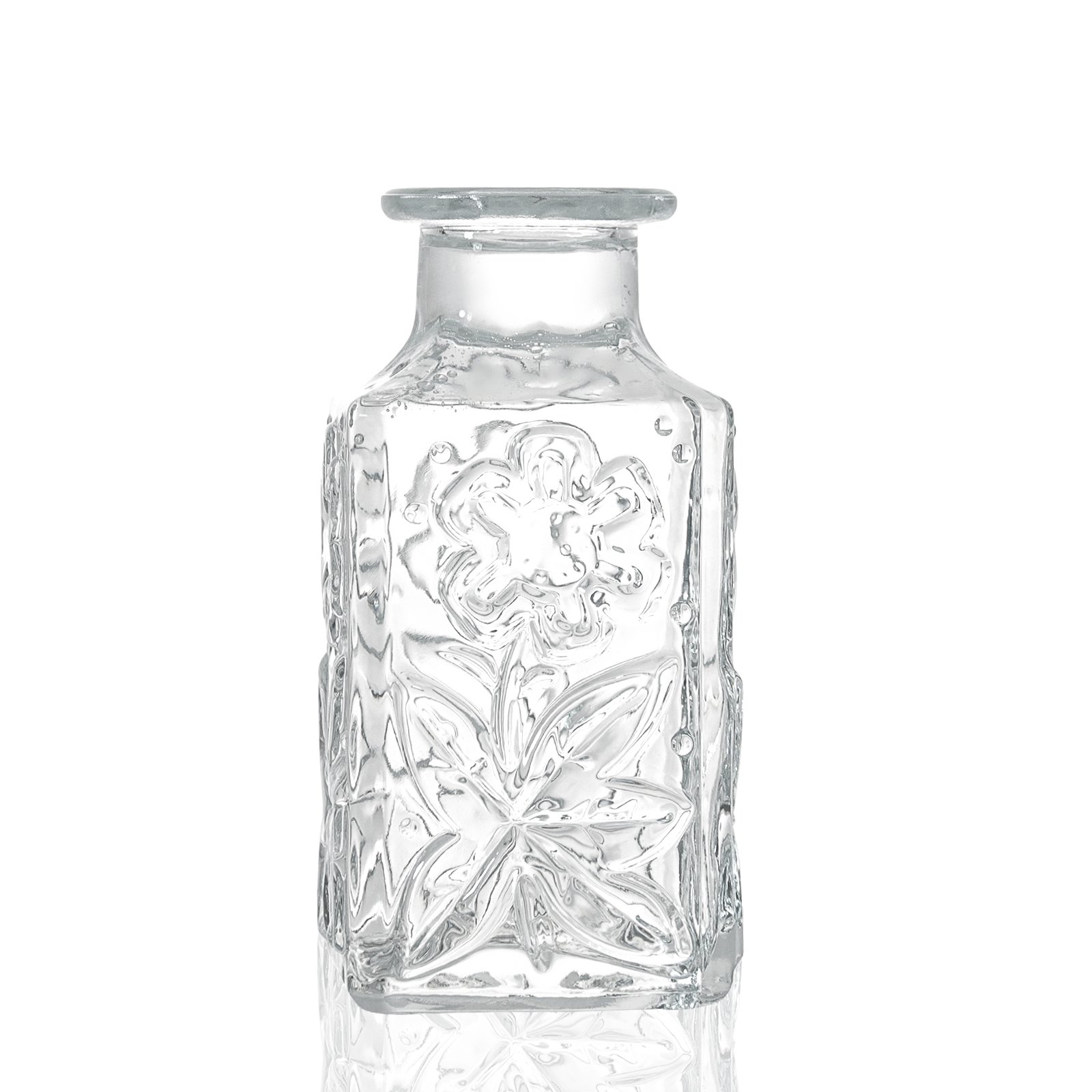 Wholesale Luxurious High Quality 250ml Square Transparent Clear Glass Reed Diffuser Fragrance Glass Bottle