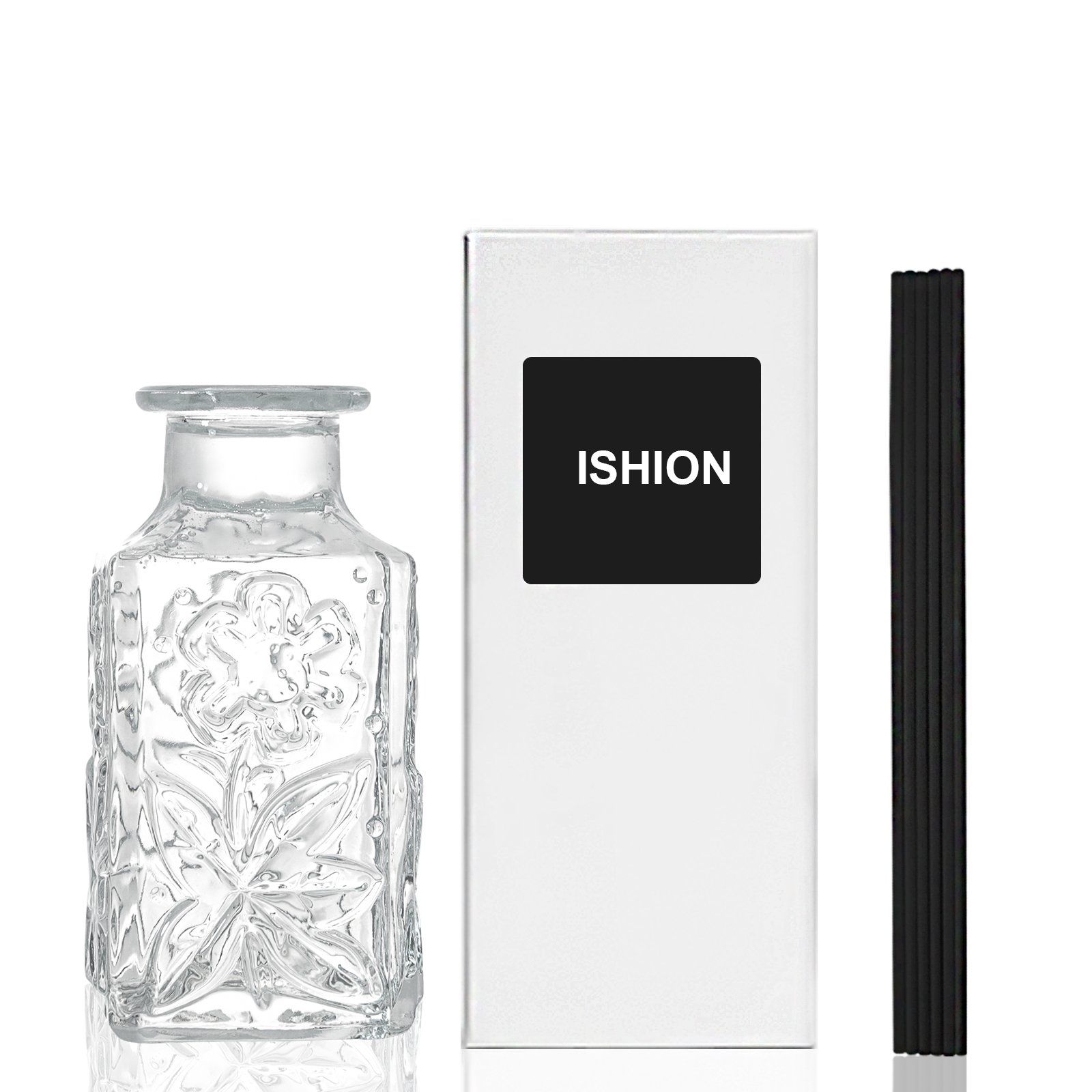 Wholesale Luxurious High Quality 250ml Square Transparent Clear Glass Reed Diffuser Fragrance Glass Bottle