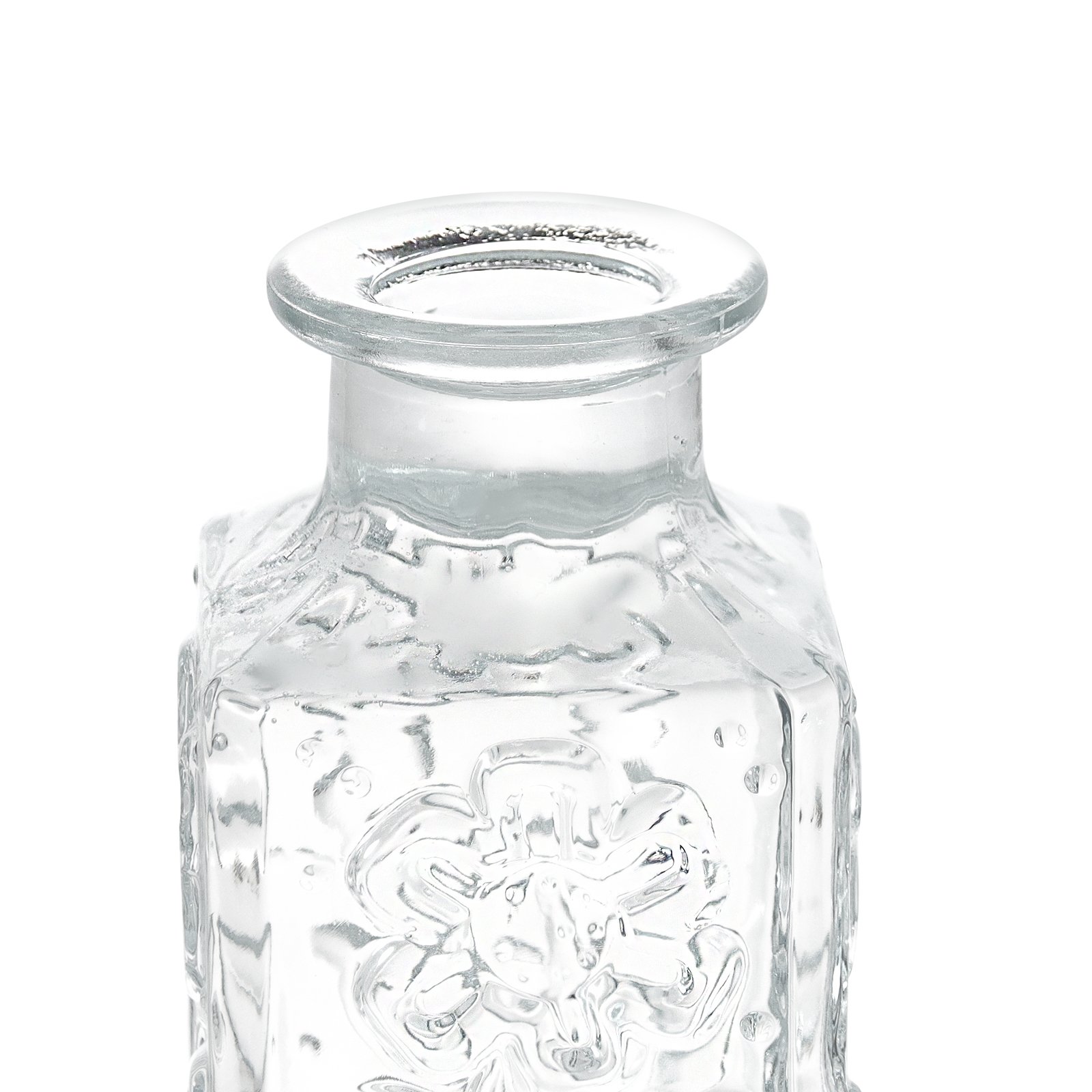 Wholesale Luxurious High Quality 250ml Square Transparent Clear Glass Reed Diffuser Fragrance Glass Bottle
