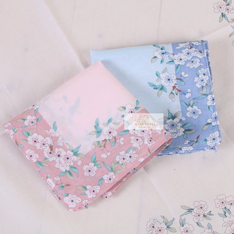 FUBU Wholesale Printed Handkerchief 45*45cm Pure Cotton Lady's Hanky Flower Printed Popular Cotton Fabric