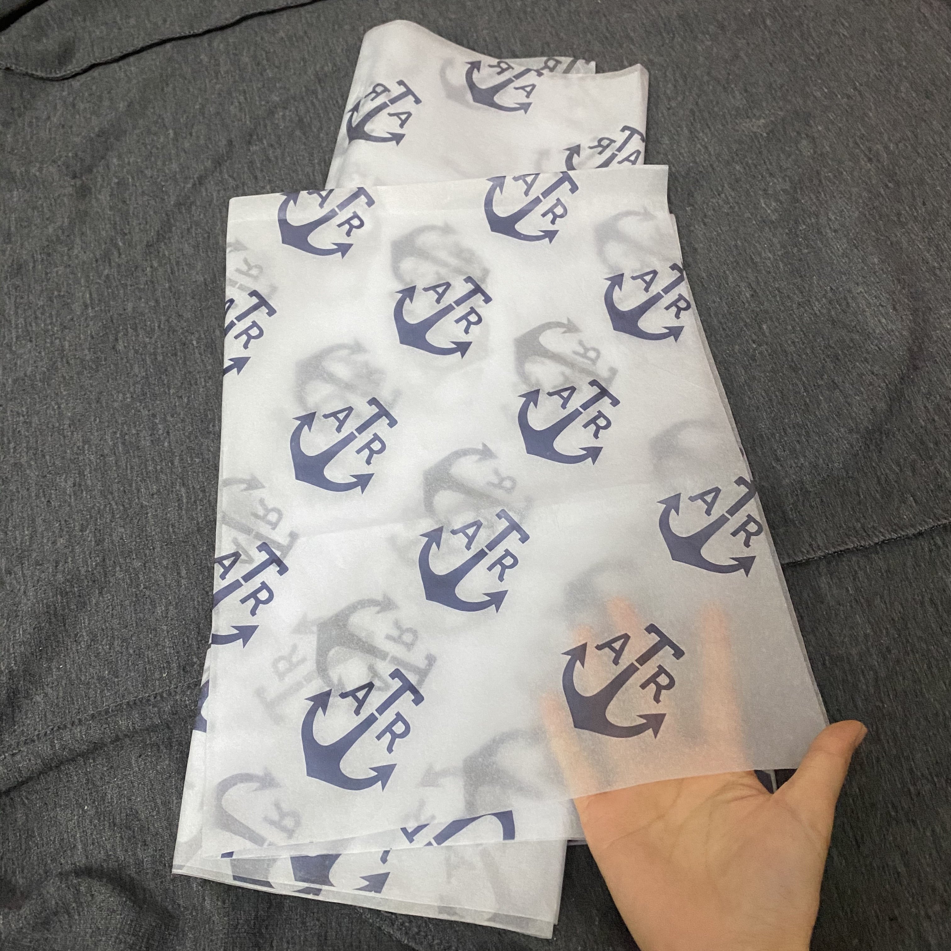 Custom Brand Logo Tissue Papers Printing Gift thin Wrapping Tissue Paper Clothes white colored Wrapping Paper